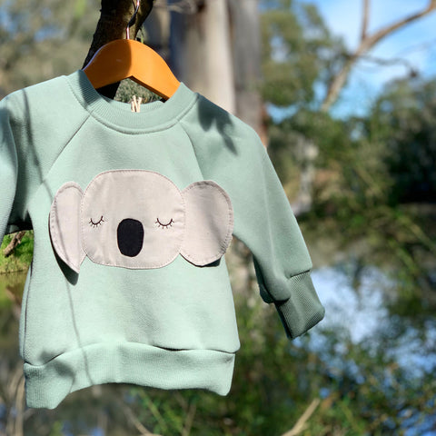 KOALA fleecy sweater - snow-gum green