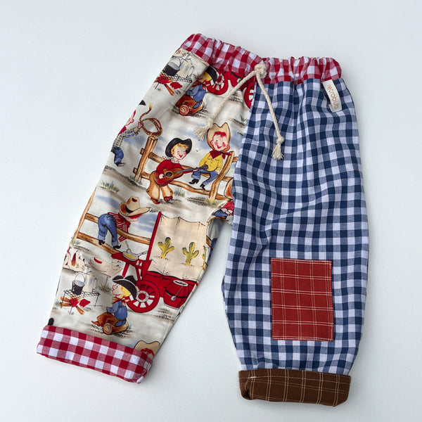 REVERSIBLE play pants -size 2 cowboys