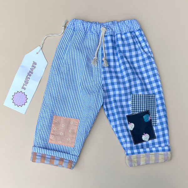 REVERSIBLE play pants - blue gelati stripe