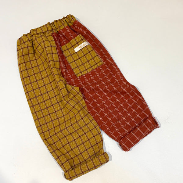 PLAY pants - mustard and brick plaid