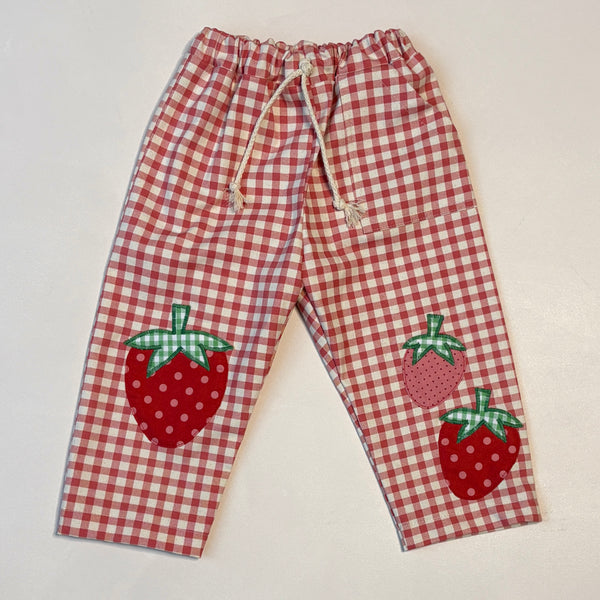 Pink gingham Strawberry pants
