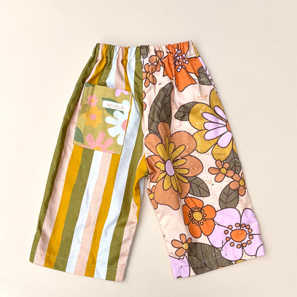 wide leg play pant - FLOWER POWER STRIPE