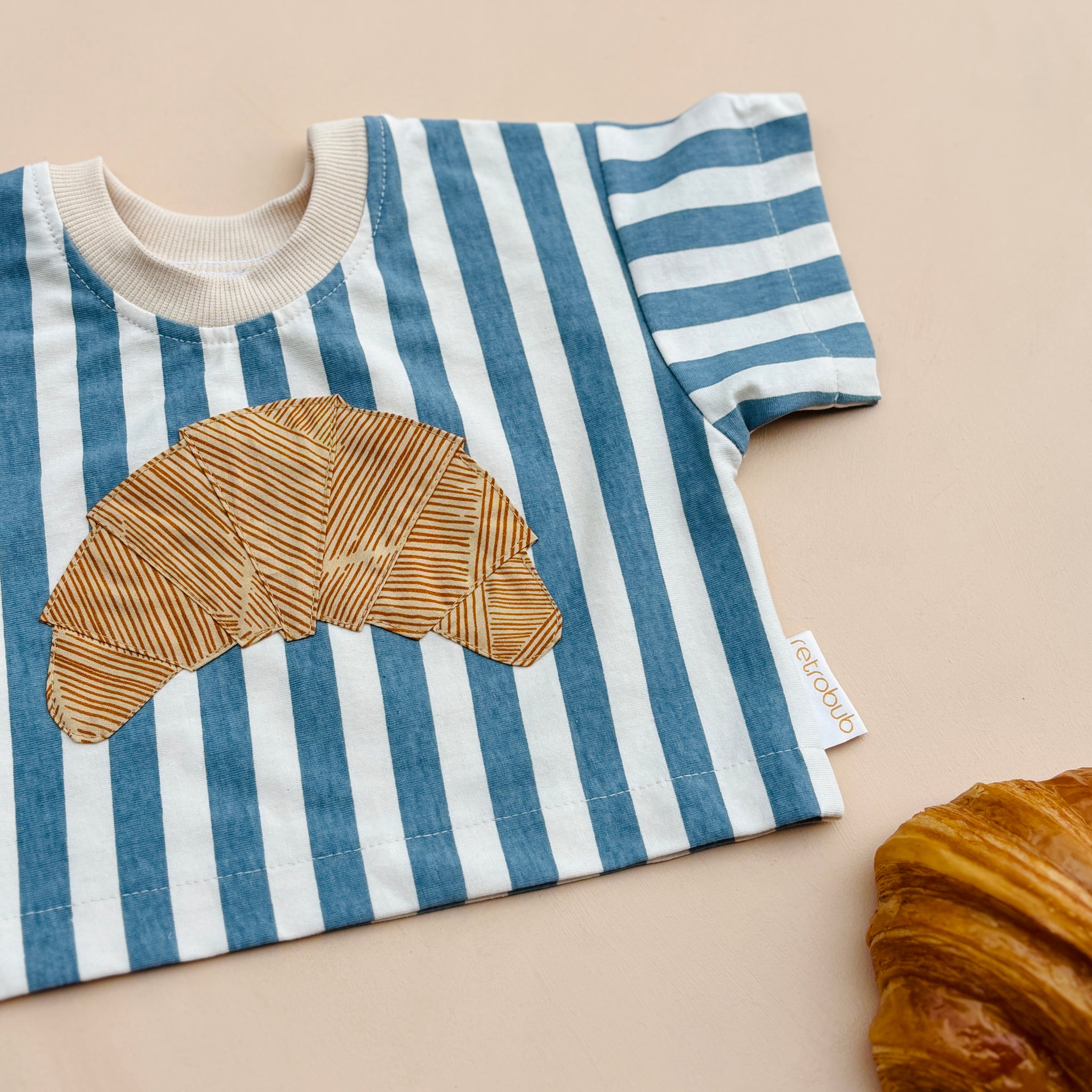 CROISSANT natural stripe tee - sizes 1-5