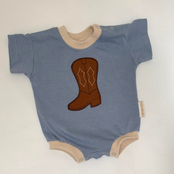Cowboy boot tshirt romper
