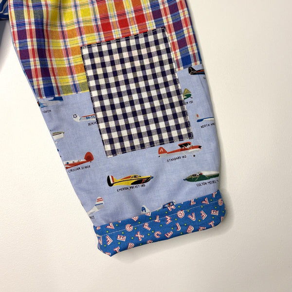 REVERSIBLE play pants -size 4 vintage airplanes