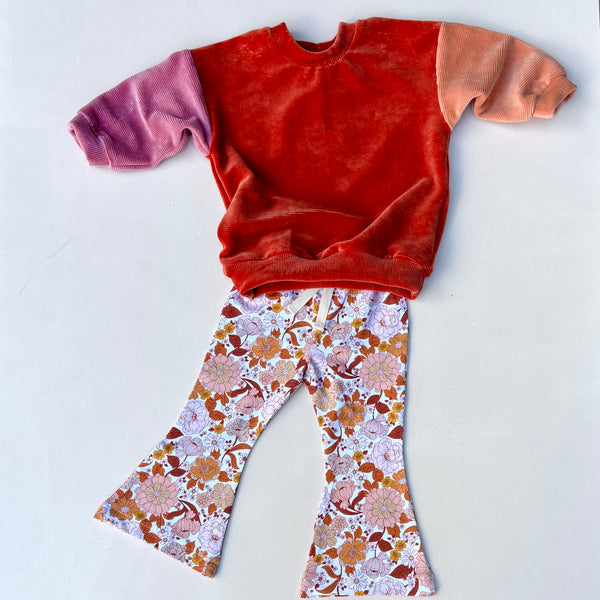 autumn colours VELOUR RIB baggy jumper