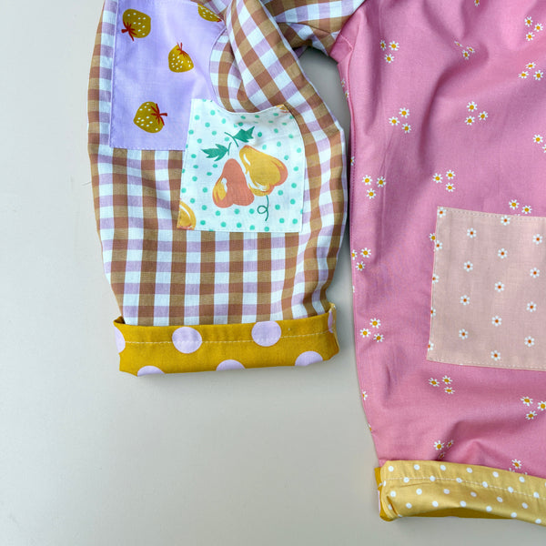 REVERSIBLE play pants - pink and yellow sunshine