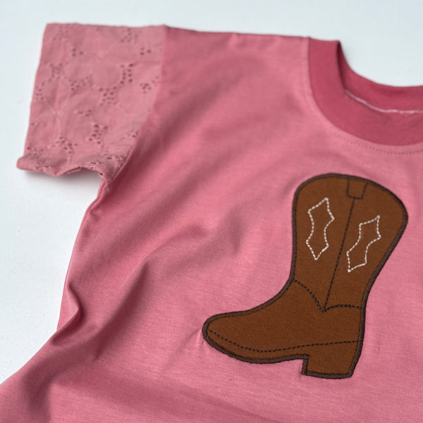 Cowgirl tee pink - sizes 1-5