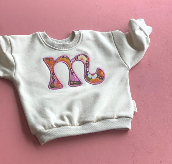 cream CUSTOM LETTER SWEATER pre-order