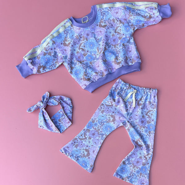 Lilac floral topknot headband