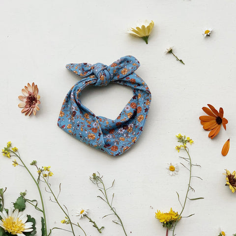 vintage bluebell print topknot headband