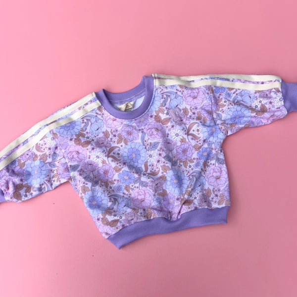 Retrobub sport sweater - lilac floral