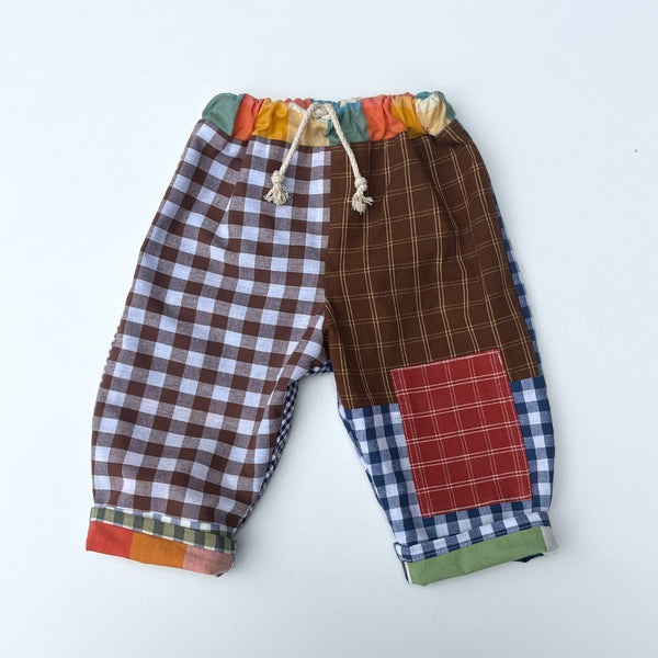 REVERSIBLE play pants -size 1 blue green