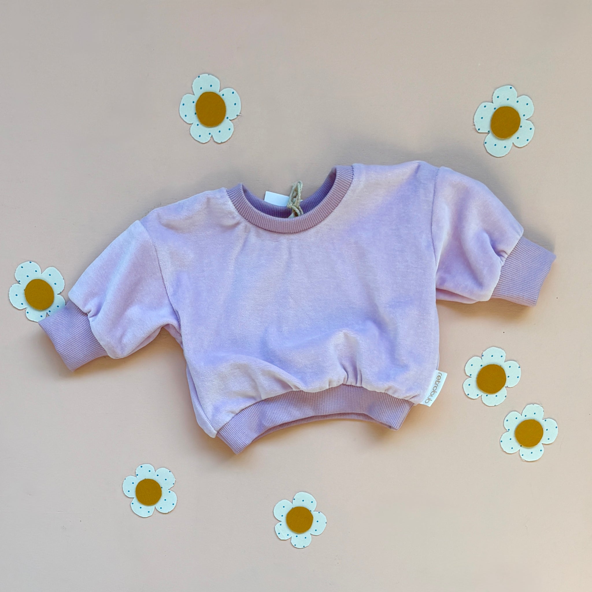 VELOUR baby baggy sweater - LAVENDER
