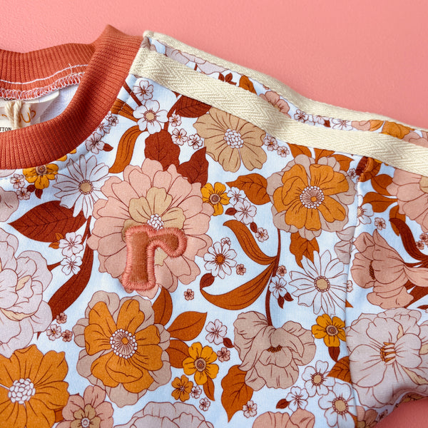 Retrobub sport sweater - cinnamon floral