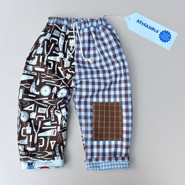 REVERSIBLE play pants - COWBOY & TOOLS