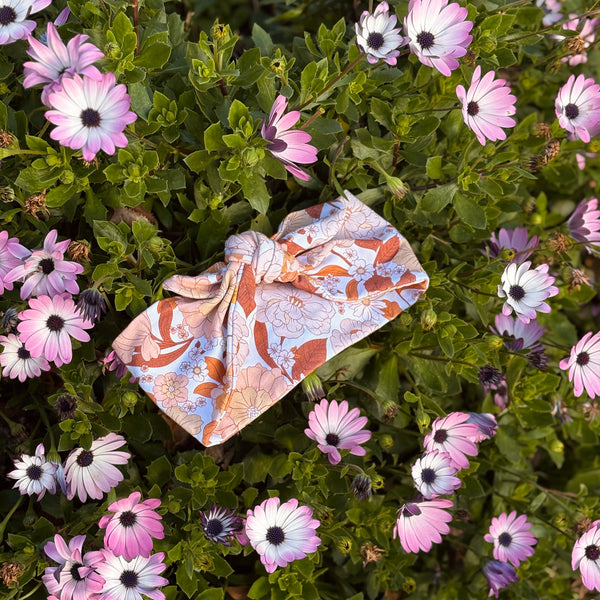 Cinnamon floral topknot headband