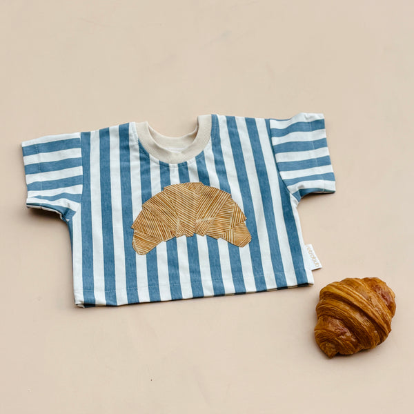 CROISSANT natural stripe tee - sizes 1-5