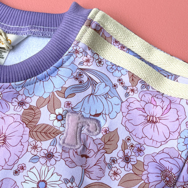 Retrobub sport sweater - lilac floral