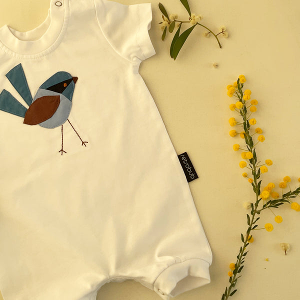 FAIRYWREN summer onesie white