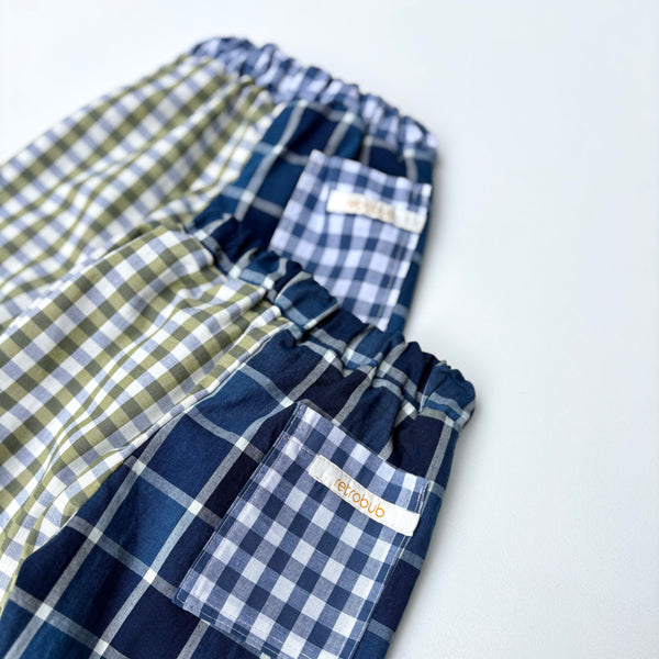 PLAY pants - green and navy gingham
