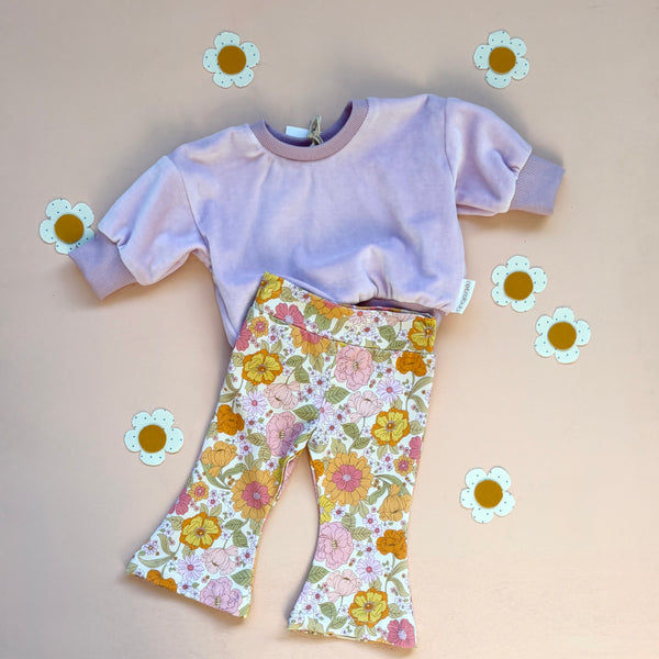 VELOUR baby baggy sweater - LAVENDER