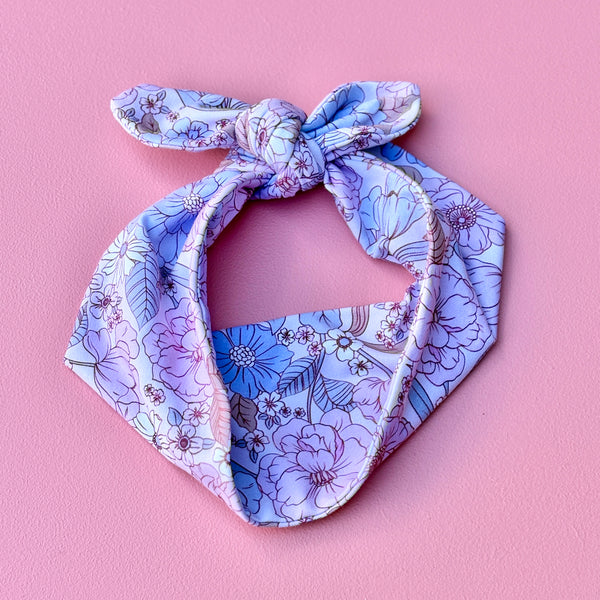Lilac floral topknot headband