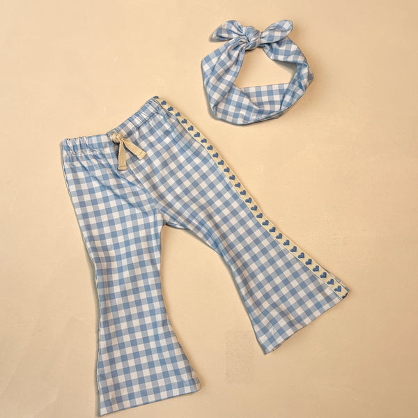 Gingham and hearts bell bottoms
