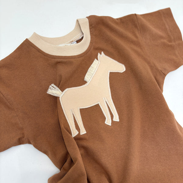 Wild Brumbies tee in toffee- sizes 1-5
