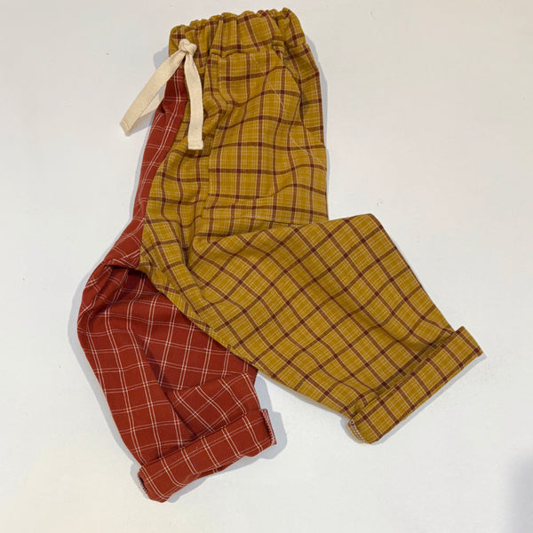 PLAY pants - mustard and brick plaid
