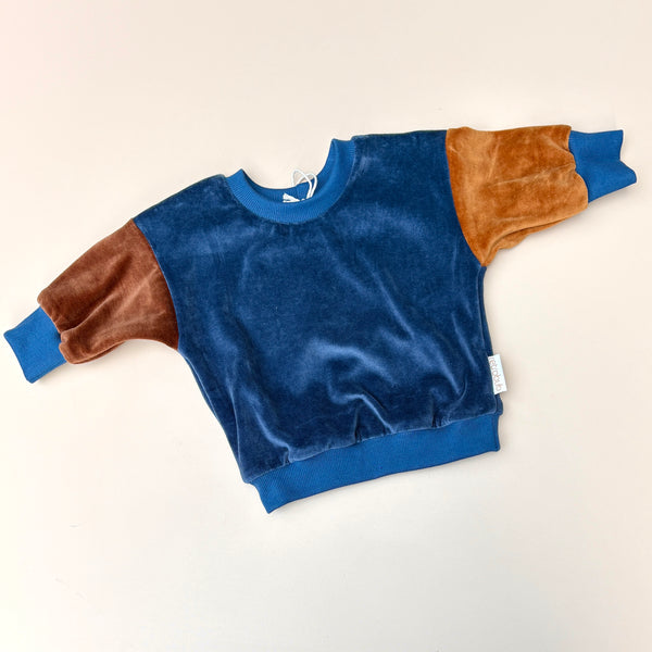 colour block VELOUR baby sweater