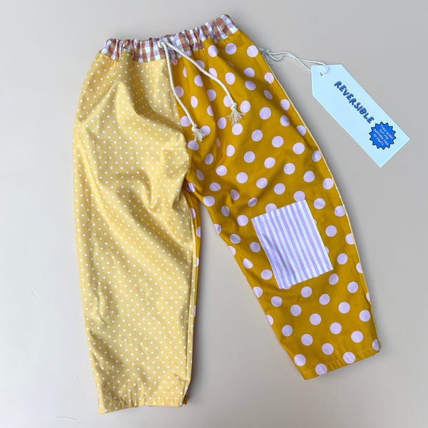 REVERSIBLE play pants - pink and yellow sunshine