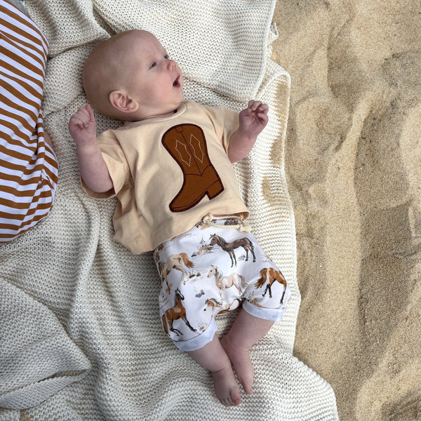 Cowboy boot baby tee