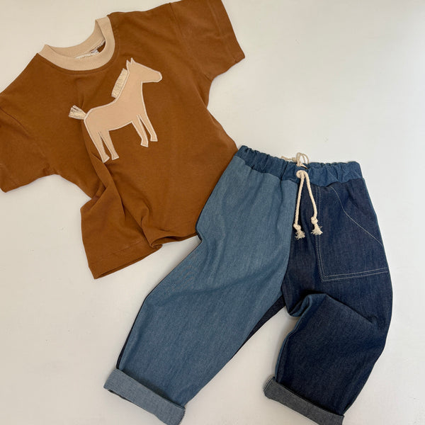 Wild Brumbies tee in toffee- sizes 1-5