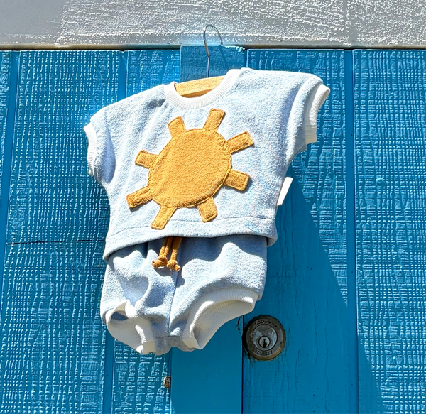 Blue SUN towelling BABY set