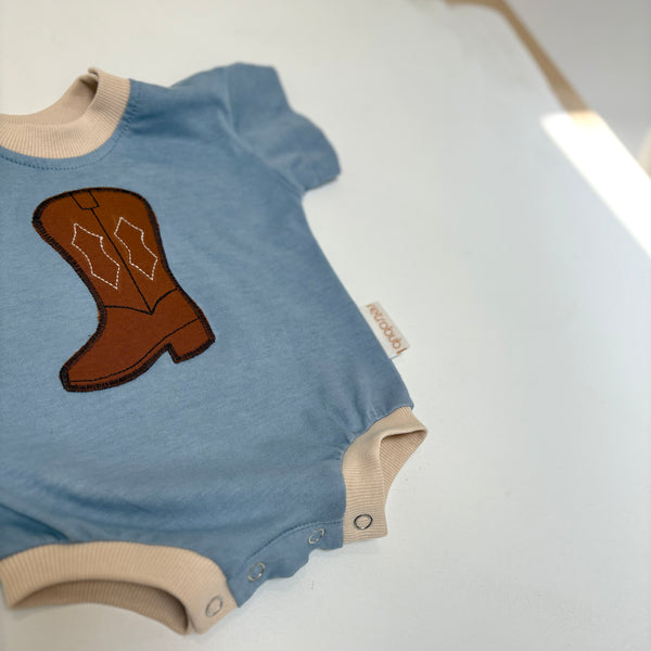Cowboy boot tshirt romper