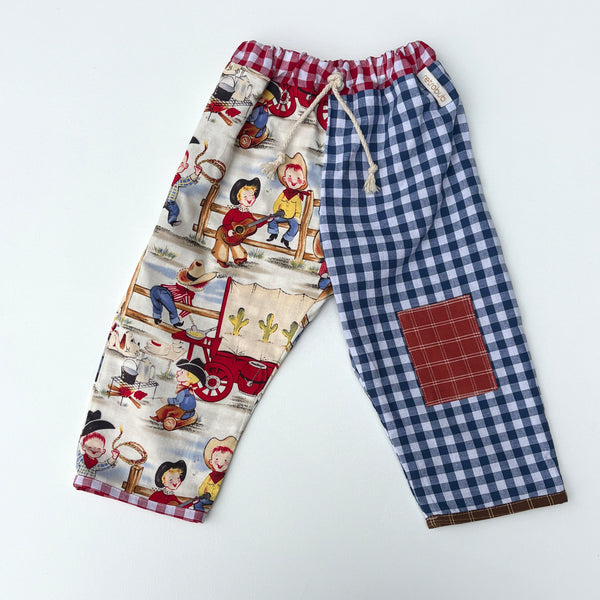 REVERSIBLE play pants -size 2 cowboys
