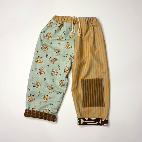 REVERSIBLE play pants -size 4 browns