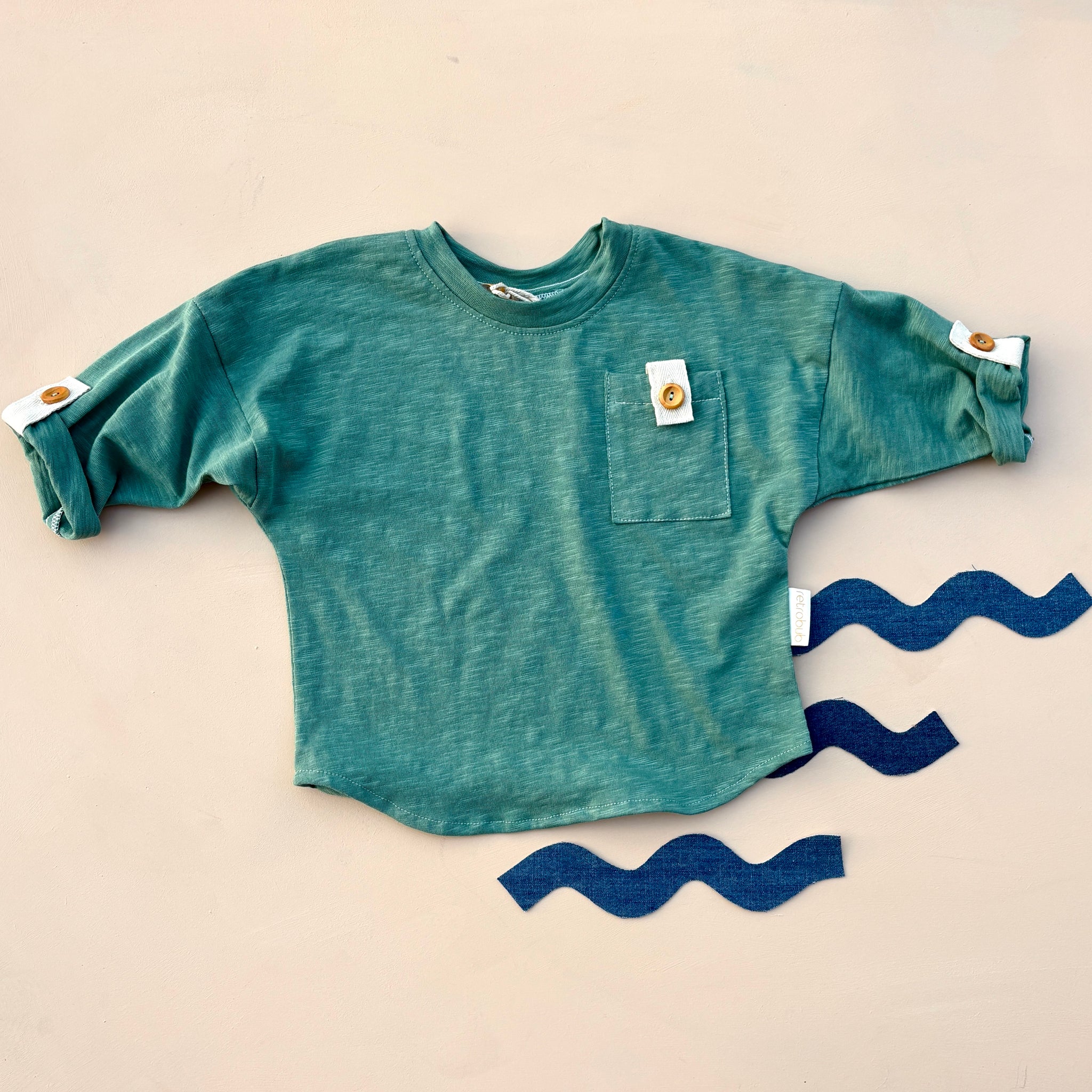 FORREST GREEN slouchy roll-up top