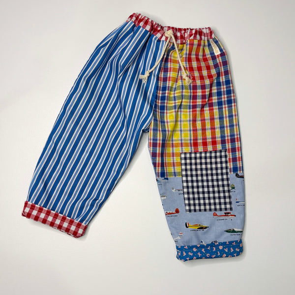 REVERSIBLE play pants -size 4 vintage airplanes