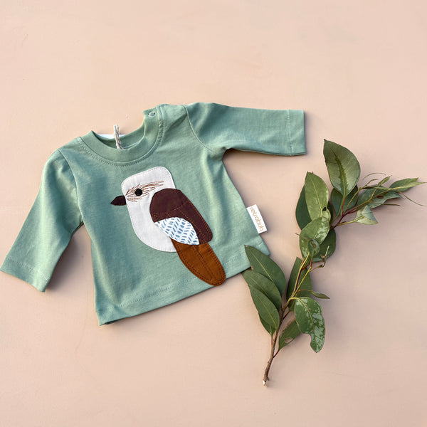 KOOKABURRA  baby long sleeve top green