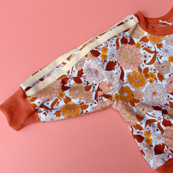 Retrobub sport sweater - cinnamon floral