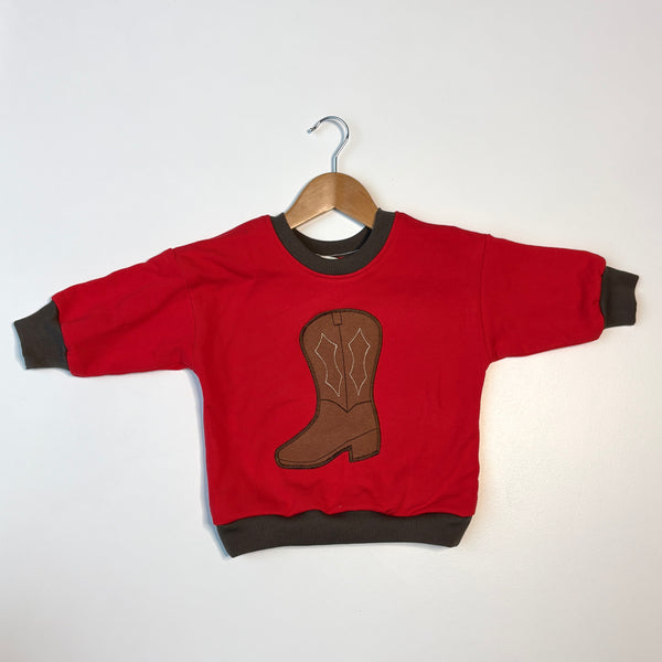 Red Cowboy boot sweater