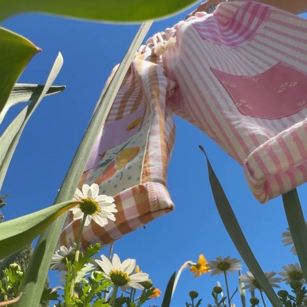 patchwork PLAY pants - pink gingham
