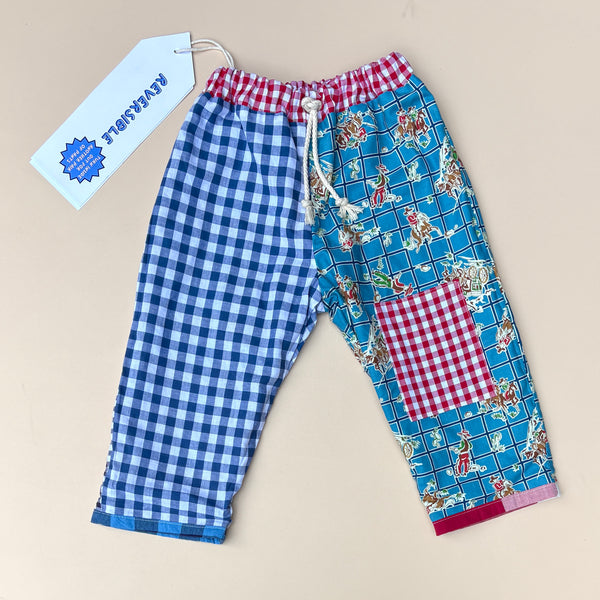 REVERSIBLE play pants - RED & BLUE
