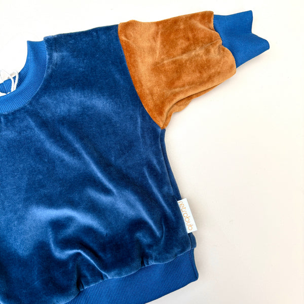 colour block VELOUR baby sweater