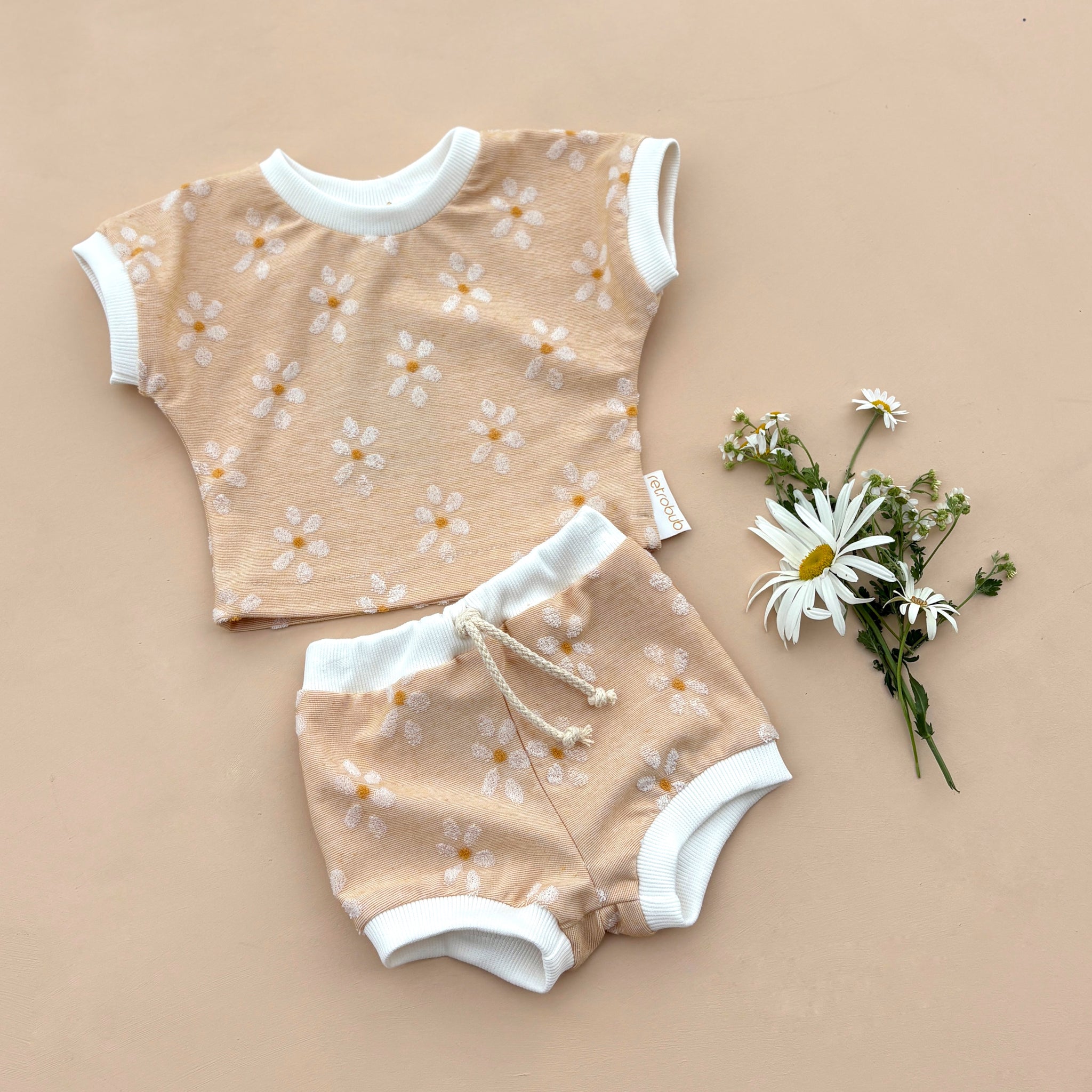 Peachy DAISY towelling BABY set