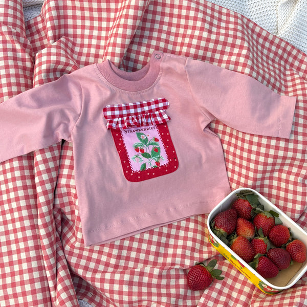 Strawberry jam baby top - pink