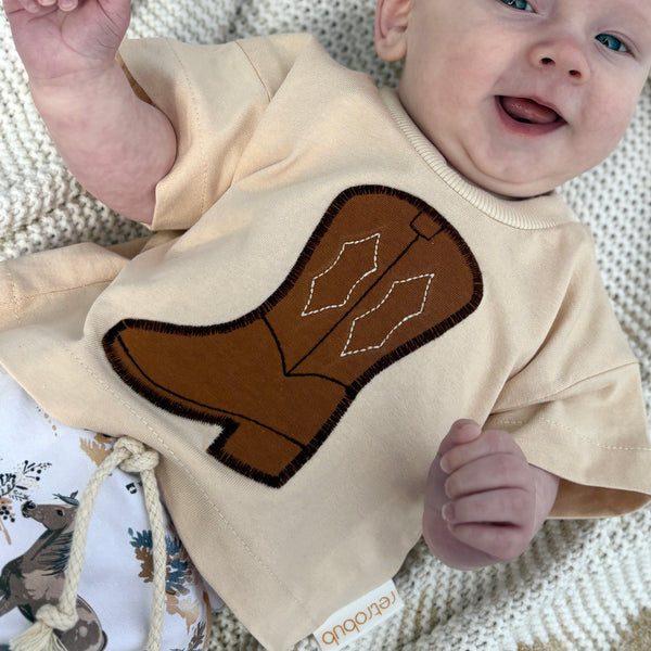 Cowboy boot baby tee