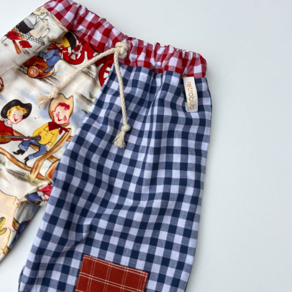 REVERSIBLE play pants -size 2 cowboys